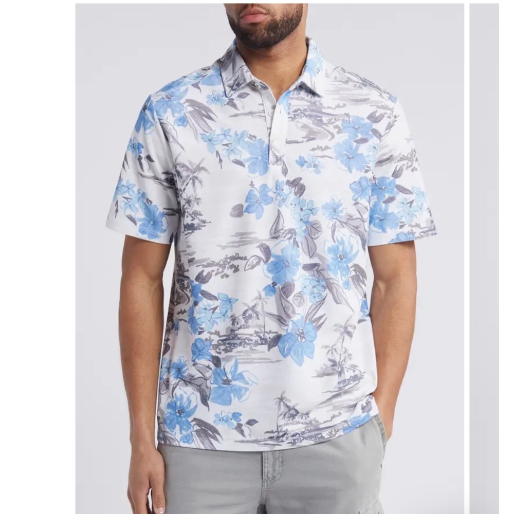 NWT Tommy Bahama Waikiki Waves Polo Shirt - Infinity Pool